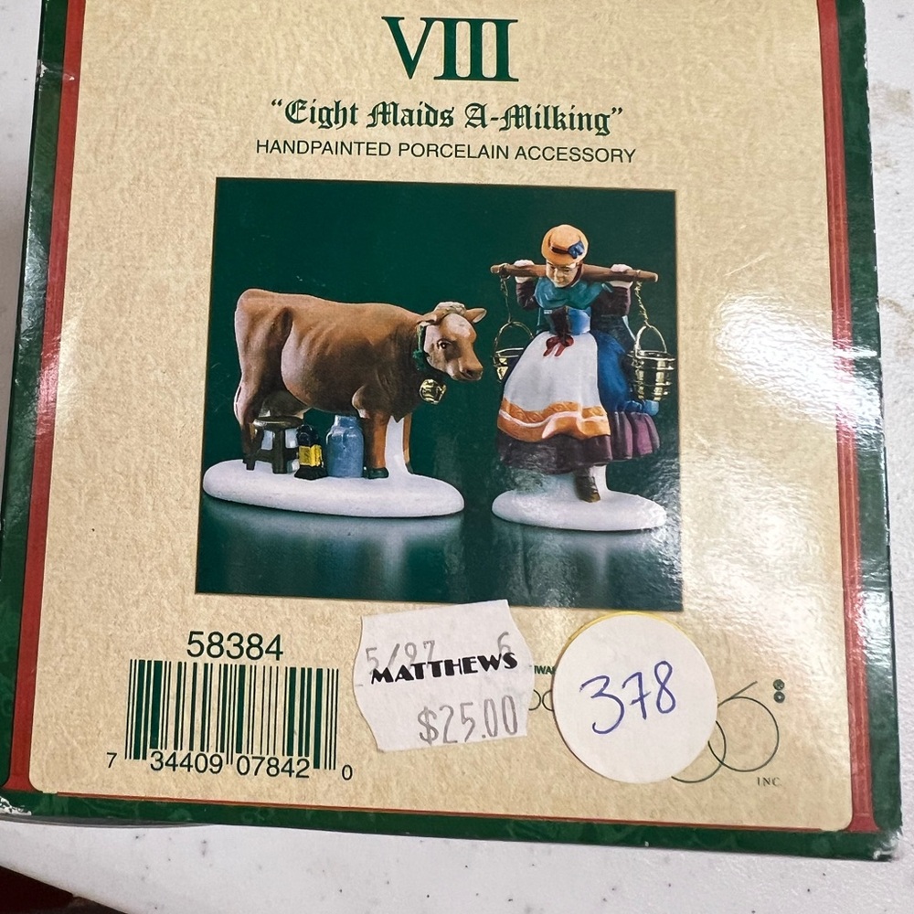Department 56 Eight Maids A-Milking Porcelain Accessory